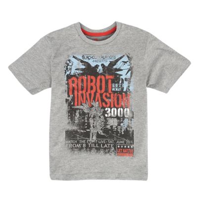 Boys grey graffiti print t-shirt