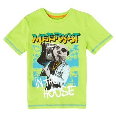 Boys Lime Green Meerkat T-shirt