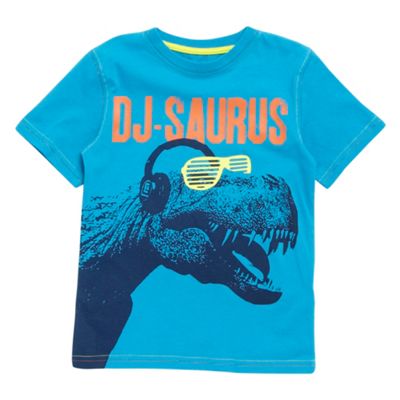 bluezoo Boys turquoise DJ Saurus t-shirt