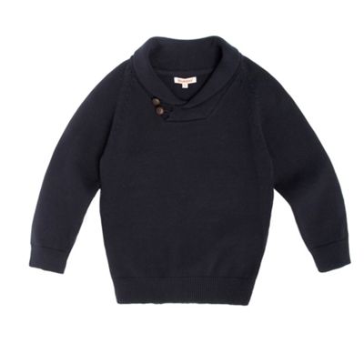 Boys Knitted Shawl Neck Jumper