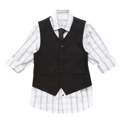 Boys White Long Sleeve Shirt And Waistcoat Set