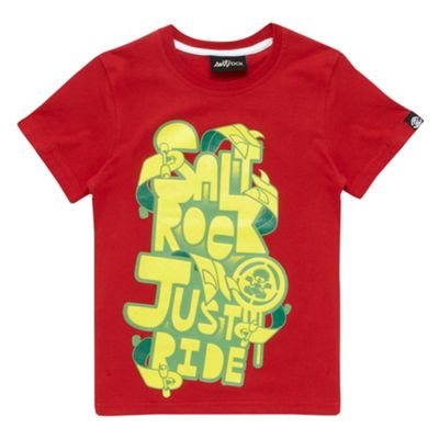 Boys red Just Ride t-shirt