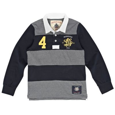 Boys navy rugby shirt