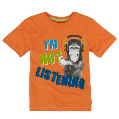 Boys Orange Not Listening T-shirt