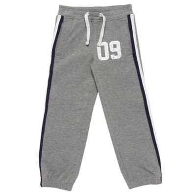 Boys Grey Appliqued Stripe Jogging Bottoms