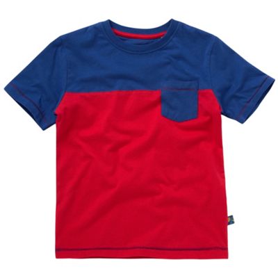 Boys blue colour block t-shirt