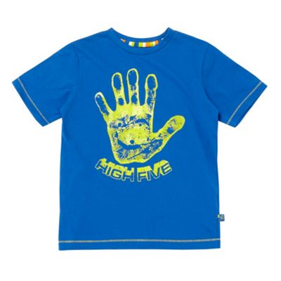 bluezoo Boys blue neon print t-shirt