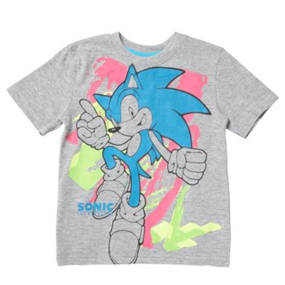 Character Boys grey neon Sonic t-shirt