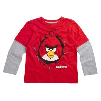 Boys Red Angry Birds 2 In 1 T-shirt
