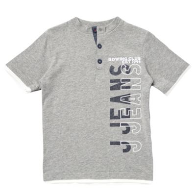 Boys grey granddad neck t-shirt