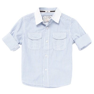 Boys blue striped long sleeve shirt