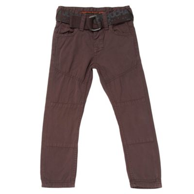 Boys Purple Belted Chino Trousers