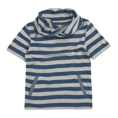 Boys dark blue cowl neck t-shirt