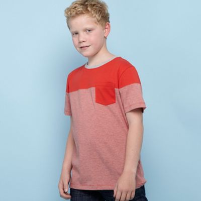 bluezoo Boys orange striped crew neck t-shirt