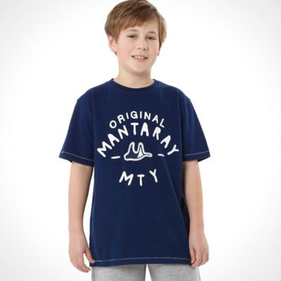 Boys blue plain logo t-shirt