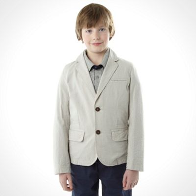 Boy's grey seersucker blazer                                                                                                    