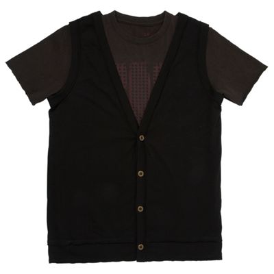 Red Herring Boys black Union Jack t-shirt and waistcoat set