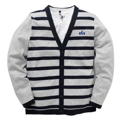 Navy jersey cardigan and t-shirt