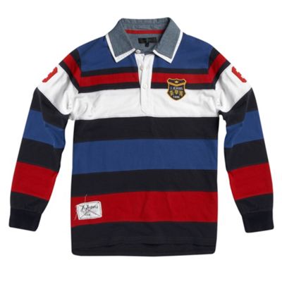 J by Jasper Conran Navy long sleeve rugby shirt