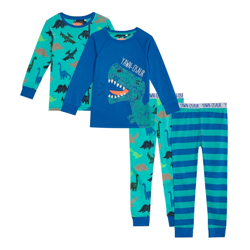 bluezoo - Pack Of Two Boy's Blue And Green Dinosaur Print Pyjama Sets Review