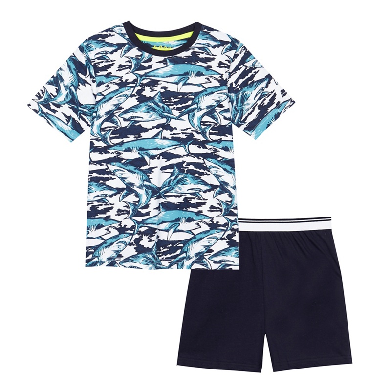 bluezoo - 'Boys' Blue Shark Print Top And Shorts Set Review