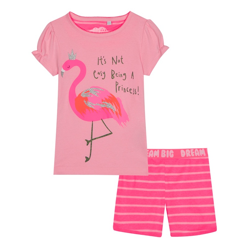 bluezoo - Girls' Pink Flamingo Print Top And Shorts Set Review