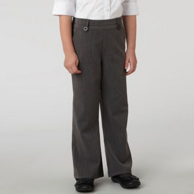 Girls Grey Bootleg School Trousers