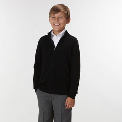 Boys Black Knitted School Cardigan
