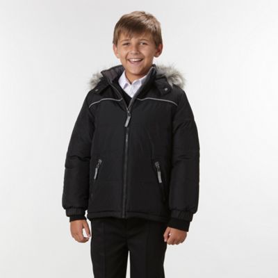 Boys black padded school coat