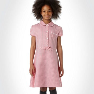 Debenhams Girl's red gingham checked summer school uniform dress- at ...