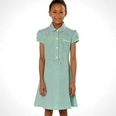 green summer school dress