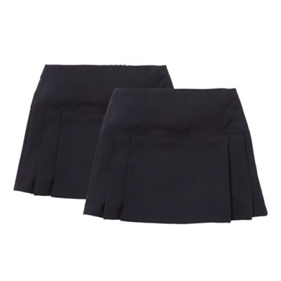 Girl's pack of two black kilt school uniform skirts                                                                             