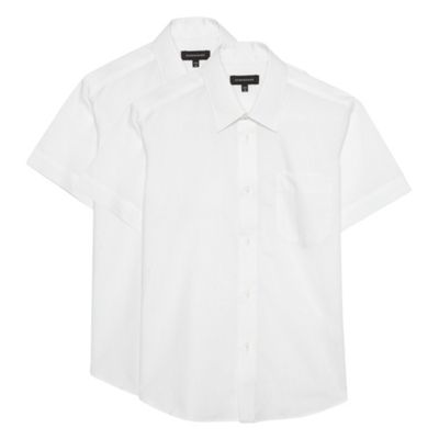 Girls pack of two white school uniform blouses