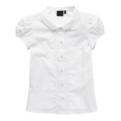 Girls white short sleeved blouse