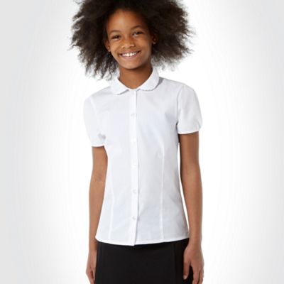 Girls pack of two white school blouses