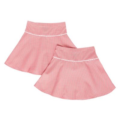 Girls Pack Of Two Red Gingham School Skirts