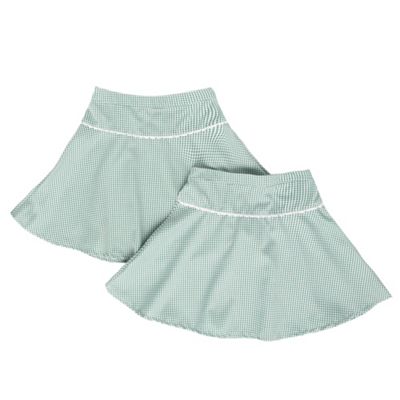 Girls Pack Of Two Green Gingham School Skirts