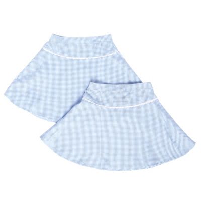Girls pack of two blue gingham school skirts
