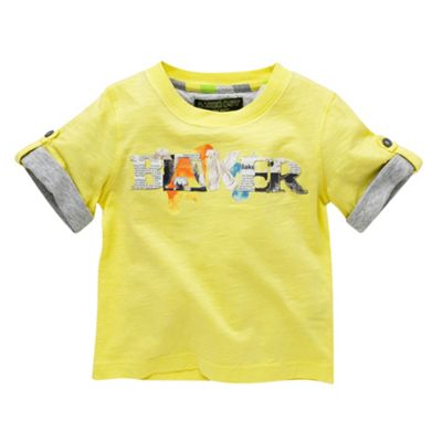 Baker by Ted Baker Yellow newspaper graphic t-shirt