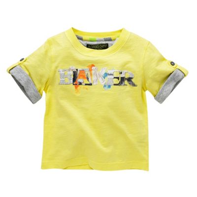 Yellow newspaper graphic t-shirt