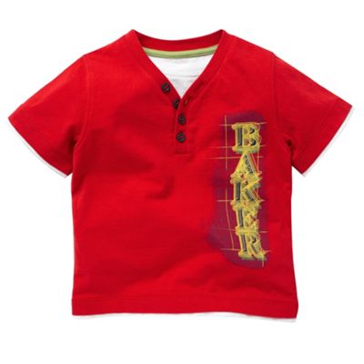 Baker by Ted Baker Red y-neck logo t-shirt