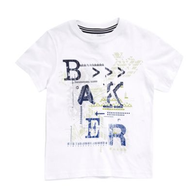 Baker by Ted Baker White faded logo t-shirt