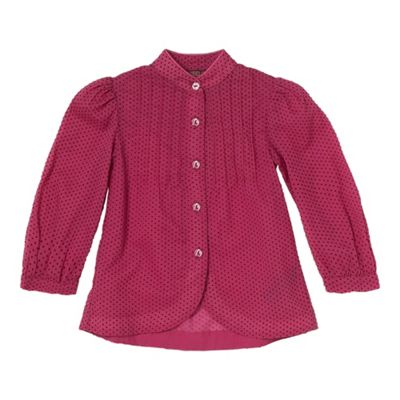 Pink print woven blouse