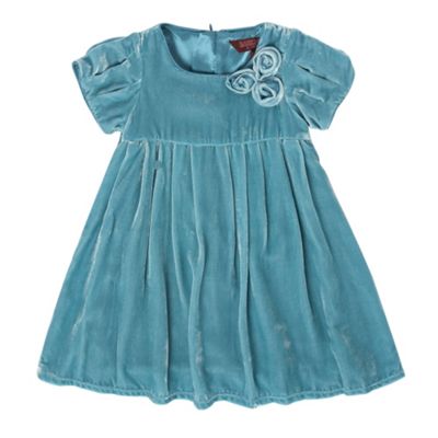 Girl's Green Velvet Party Dress