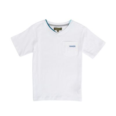 White single pocket boys t-shirt