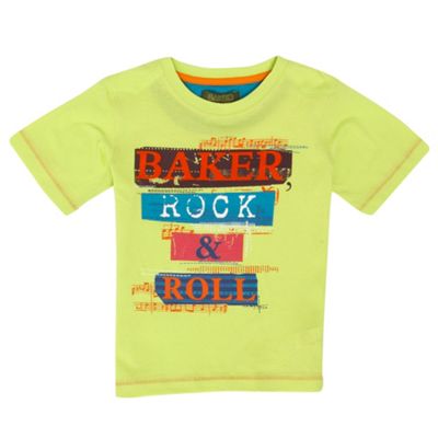 Baker by Ted Baker Boys lime rock and roll t-shirt