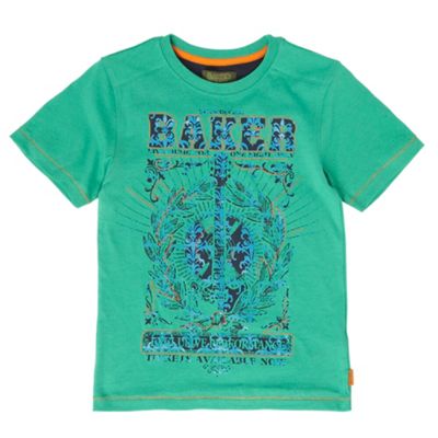 Baker by Ted Baker Boys green guitar print t-shirt