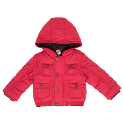 Babys red fleece lined padded jacket