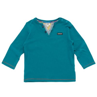 Baker by Ted Baker Babys teal notch neck t-shirt