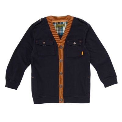 Boys Navy Jersey Cardigan